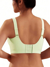 Wire-free Front Button Buckle Bra LightGreen